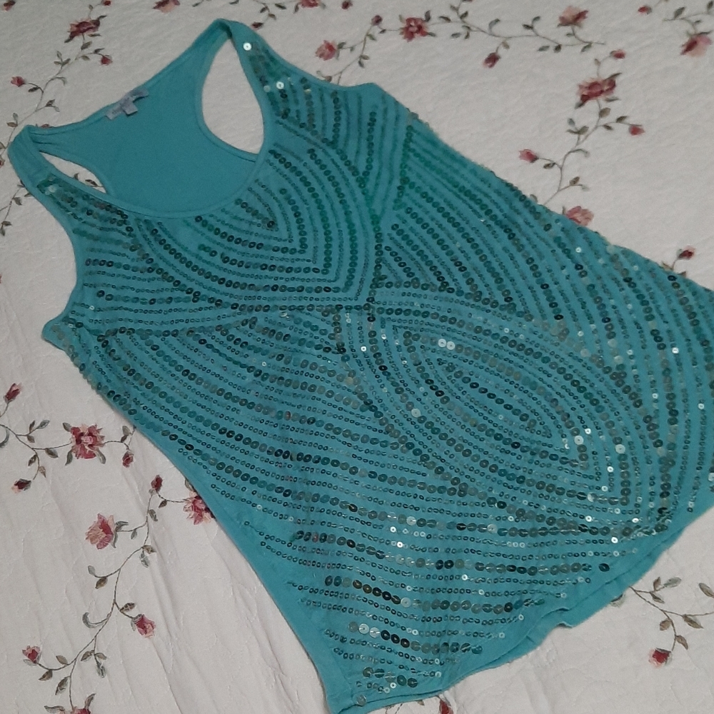 Sequin racerback tank top Charlotte Russe size L